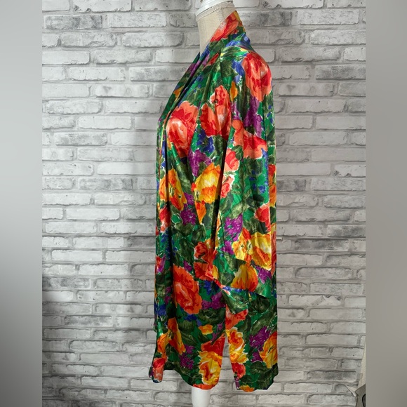 Victoria's Secret Gold Label 80s Boho Retro Floral Kimono Robe - Picture 6 of 9